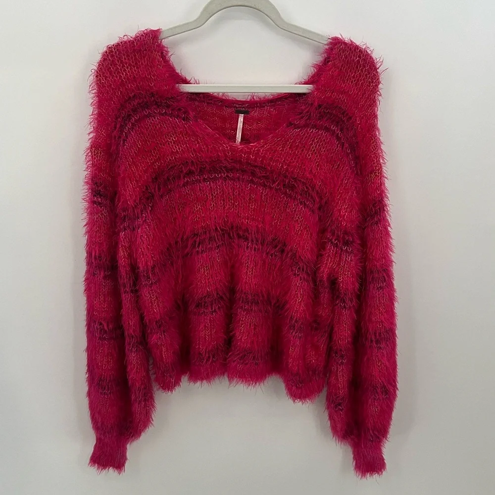 Free People Gelato Pink eyelash sweater